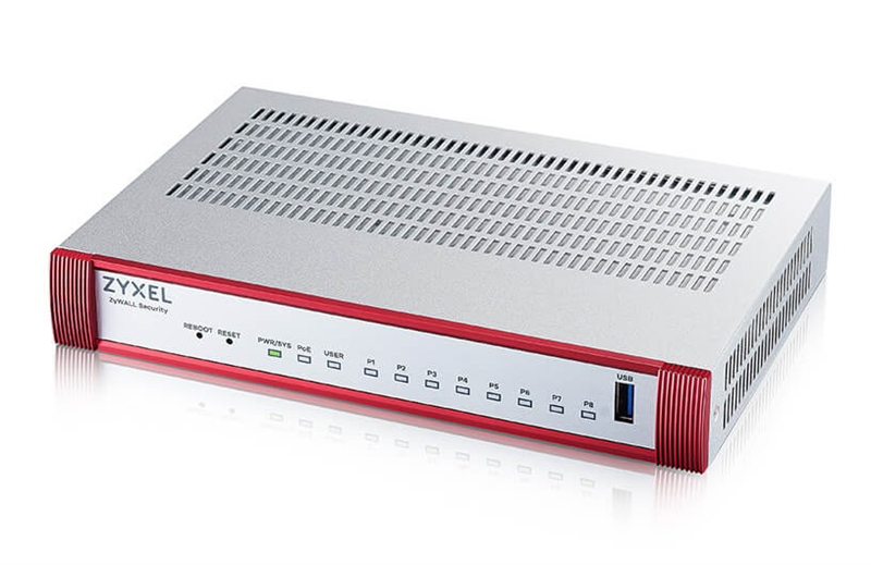 Межсетевой экран Zyxel USG FLEX 100HP, 1xRJ-45: 1G PoE+ (LAN/WAN), 7xRJ-45: 1G (LAN/WAN), 1xUSB3.0, AP Controller (8/24), в комплекте с Entry Defense Pack на 1 год **