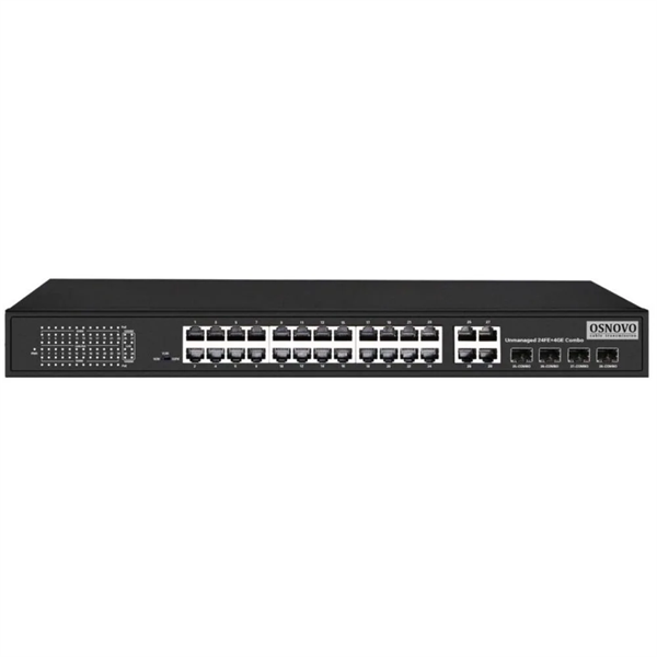 PoE Коммутатор OSNOVO SW-62444(400W) PoE коммутатор Fast Ethernet на 24 x RJ45 портов + 4 x GE Combo uplink порта. Порты: 2 x FE (10/100Base-T) с PoE (до 60W, A+B) + 22 x FE (10/100Base-T) с PoE (до 30W), 4 x GE Com