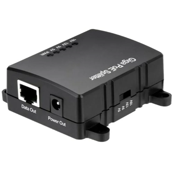 PoE-сплиттер OSNOVO PoE Splitter/G2 PoE-сплиттер Gigabit Ethernet с функцией выбора напряжения на 5/9/12/18V. Соответствует стандартам PoE IEEE 802.3af/at. Предназначен для питания оконечных сетевых устройств, не