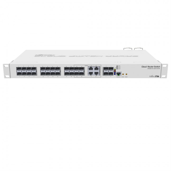 Маршрутизатор MIKROTIK CRS328-4C-20S-4S+RM Cloud Router Switch with 800 MHz CPU, 512MB RAM, 24x SFP cages, 4xSFP+ cages, 4x Combo ports (1xGbit LAN or SFP), RouterOS L5 or SwitchOS (dual boot), 1U rackmount case, Dual PSU RTL {6}