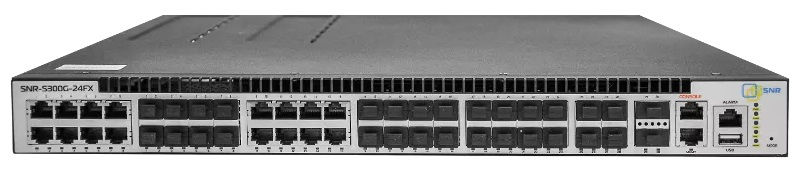 Коммутатор SNR Управляемый коммутатор уровня 3, 16 Combo портов GE/SFP, 8 портов 100/1000BaseX SFP, 4 порта 1/10G SFP+ и 2 порта для стекирования