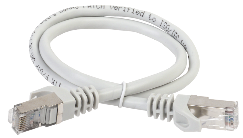 Коммутационный шнур (патч-корд) ITK PC01-C5EFL-3M, cat.5e FTP, LSZH, 3м, серый