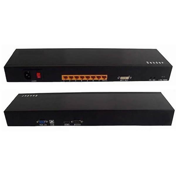 Разветвитель HDMI и USB по витой паре (передатчик) OSNOVO TA-Hi07 Разветвитель(распределитель) HDMI и USB сигналов 1вх./7вых. по витой паре(CAT5/5e/6); расстояние передачи до 100м; видеоразрешение до 1080p; скорость передачи в каждую точку до 1Гб/сек;