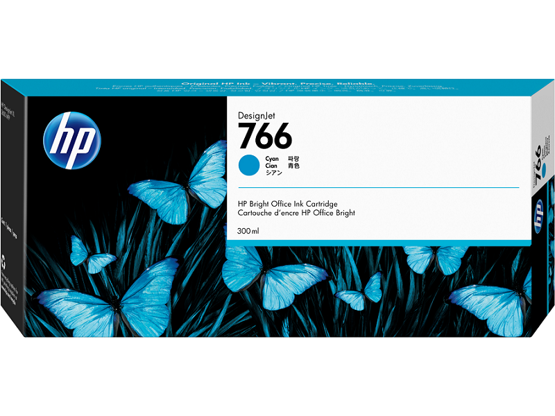 Картридж Cartridge HP 766 для HP DesignJet XL 3600 MFP, 300 мл, голубой (Warranty ands: April 2023)