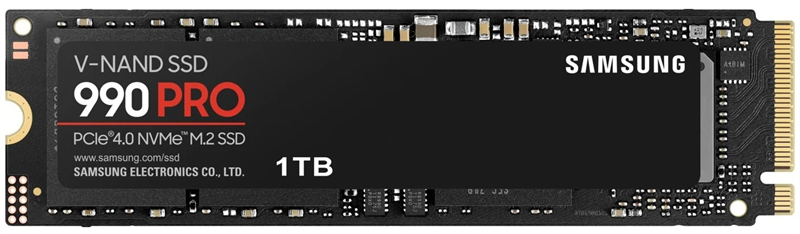Твердотельный накопитель SSD M.2 (PCI-E NVMe 2.0 Gen 4.0 x4) 1Tb Samsung 990 PRO (R7450/W6900MB/s) 1year
