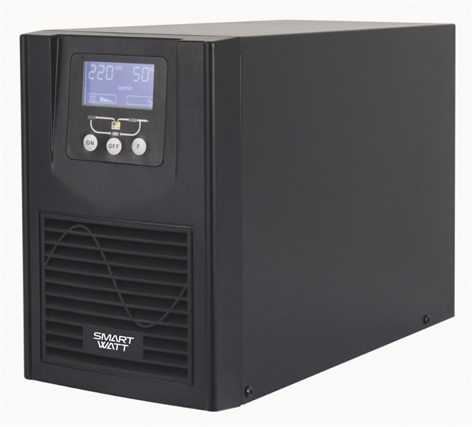 Источник бесперебойного питания SMARTWATT ИБП онлайн, чистый синус, мощность 1000/900 ВА/Вт, напольный, LCD дисплей, порт USB, RJ11/45, EPO, SNMP слот, IEC13 - 3 шт., встроенные АКБ 2*7 Ач (3703020740002)