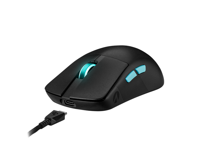 Мышь ASUS ROG HARPE ACE AIM LAB EDITION, 54g, Wired, 2.4GHz RF, Bluetooth 5.1, 36K DPI sensor, 5 Programmable Buttons, Black