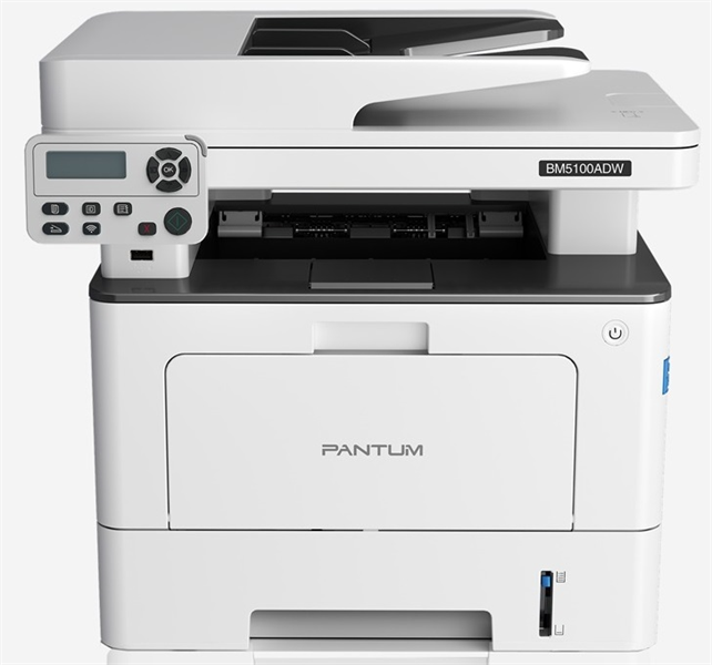 Лазерное многофункциональное устройство Pantum BM5100ADW, P/C/S, Mono laser, A4, 40 ppm (max 100000 p/mon), 1.2 GHz, 1200x1200 dpi, 512 MB RAM, Duplex, DADF50, paper tray 250 pages, USB, LAN, WiFi, star (незначительное повреждение коробки)