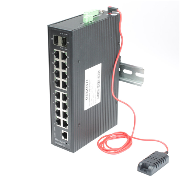 Промышленный PoE коммутатор Gigabit Ethernet OSNOVO SW-81602/ILS(Port 90W,600W) Промышленный управляемый (L2+) HiPoE коммутатор Gigabit Ethernet на 16GE PoE + 2GE SFP порта с функцией мониторинга температуры/ влажности/ напряжения. Порты: 2xGE (