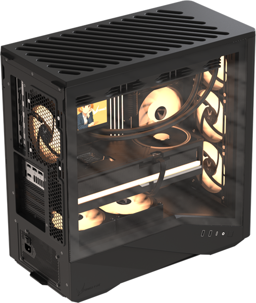 корпус Formula V Line Air Power G9 DUO PA Black, ATX, TYPE-C*1, USB3.0*2, MESH/GLASS FRONT PANEL, FRONT 3x PERFORMANCE ARGB, REAR 1x PERFORMANCE ARGB