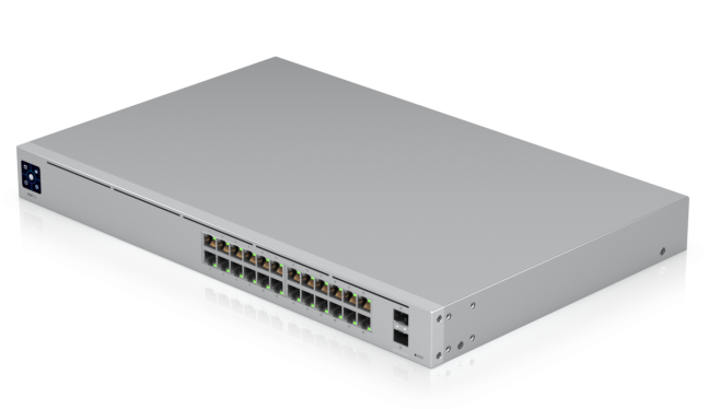 Коммутатор Настраиваемый (Smart) UBIQUITI - Switch Pro 24, Layer 2, 24-1GbE, 2-SFP+, в стойку, серый, USW-PRO-24