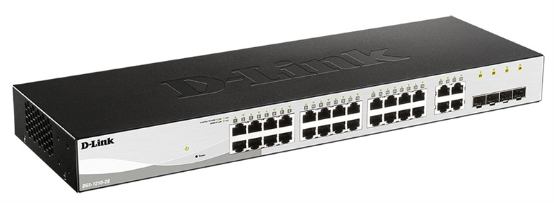 Коммутатор D-Link DGS-1210-28/FL2A, управляемый L2, 24×1GbE, 4×Combo