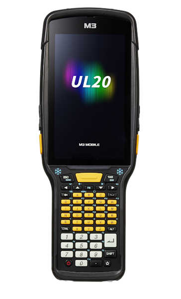 Терминал сбора данных M3 Mobile UL20X Android 10.0 GMS, FHD, LTE(4G), 802.11 a/b/g/n/ac, SE5800 ER, Rear Camera, BT, GPS, NFC(HF), 4G/64G, 53K, Std Bat incl & Bullet Proof Film, Hand Strap. Req CRD&PWR