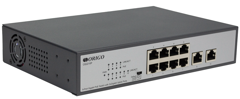 Коммутатор ORIGO OS2210P/120W/A1A, 8×1GbE PoE, 2×1GbE, 120 Вт