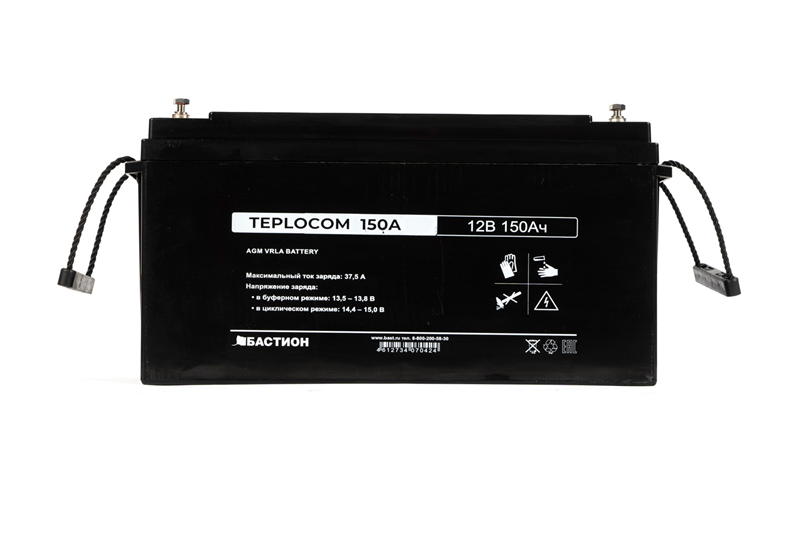  (442) Бастион TEPLOCOM 150Ач АКБ СК 12В/150 Ач/T11-M8/Срок службы — 12 лет/1 г.г