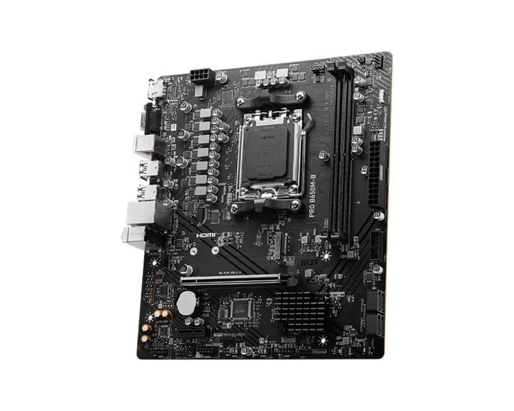 Материнская плата MSI PRO B650M-B,B650,AM5,2DDR5,1PCI-Ex16,1PCI-Ex1,1M.2,4SATA3,6USB3.2 Gen1,6USB2.0,HD Audio (внешний вид б/у, после ремонта)