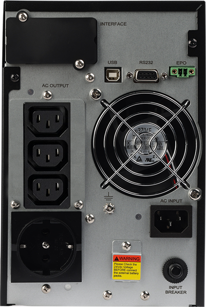 Источник бесперебойного питания SMARTWATT ИБП онлайн, чистый синус, мощность 1000/900 ВА/Вт, напольный, LCD дисплей, порт USB, RS232, EPO, SNMP слот, Shuko socket CEE7/4 - 1 шт., IEC13 - 3 шт., встроенные АКБ 2*9 Ач (3703020430004)
