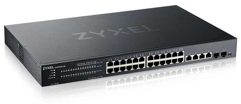 Коммутатор/ Zyxel NebulaFlex XMG1930-30 Hybrid Smart L2+ Switch, rack 19", 24xRJ-45: 1/2.5G, 4xRJ-45: 1/2.5/5/10G, 2xSFP+, standalone/cloud management