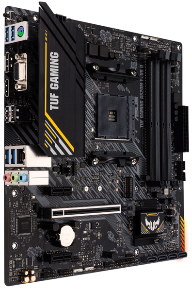 Материнская плата ASUS TUF GAMING A520M-PLUS II, Socket AM4, A520, 4*DDR4,  D-Sub+DP+HDMI, SATA3 + RAID, Audio, Gb LAN, USB 3.2*7, USB 2.0*5, COM*1 header (w/o cable), mATX ; 90MB14Y0-M0EAY0, 3 year