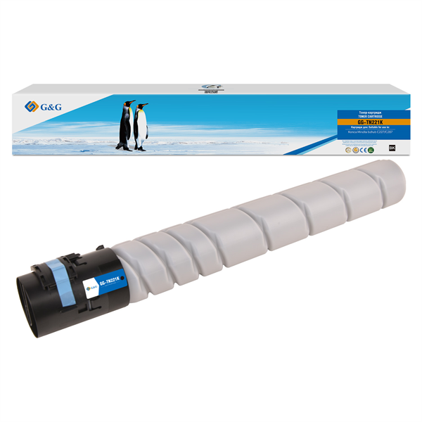 Тонер-картридж G&G toner-cartridge for Konica Minolta bizhub C227/bizhub C287 black without chip 24000 pages TN-221K A8K3150 гарантия 36 мес.