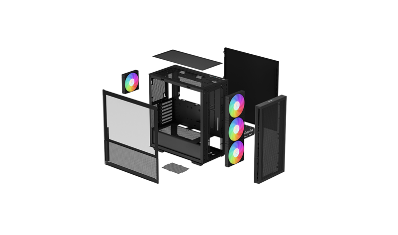 корпус Deepcool CH560 без БП, боковое окно (закаленное стекло), 3x140мм ARGB вентилятор спереди и 1x120мм ARGB вентилятор сзади, черный, ATX (R-CH560-BKAPE4-G-1)