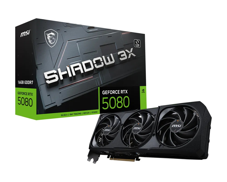 Видеокарта MSI RTX 5080 16G SHADOW 3X//RTX 5080, HDMI, DP*3, 16G, D7
