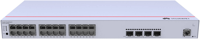 Коммутатор HUAWEI eKit S310-24P4S L2+ (static router), 24*10/100/1000BASE-T ports, 4*GE SFP ports, POE+(370W)