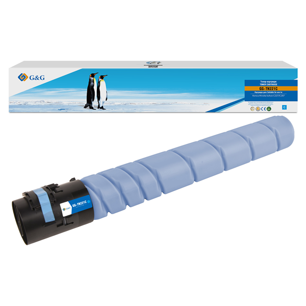 Тонер-картридж G&G toner-cartridge for Konica Minolta bizhub C227/bizhub C287 cyan without chip 21000 pages TN-221C A8K3450 гарантия 36 мес.