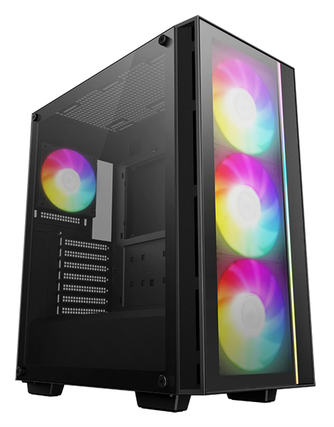 Копрус Deepcool MATREXX 55 V4 без БП, боковое окно (закаленное стекло), 3xARGB LED 140мм вентилятора спереди, 1xARGB LED 120мм вентилятор сзади, черный, ATX (R-MATREXX55-BKADA4-G-4)