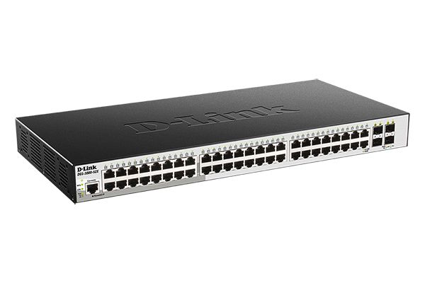 Коммутатор D-Link PROJ Управляемый L2 коммутатор, 48x1000Base-T, 4x10GBase-X SFP+, защита от статического электричества до 6 кВ, CLI, консольный порт RJ-45, RPS, поддержка Dying Gasp