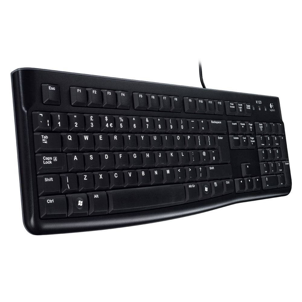 Клавиатура Logitech Keyboard K120, USB, black, Rus/Eng, [920-002522] (незначительное повреждение коробки)