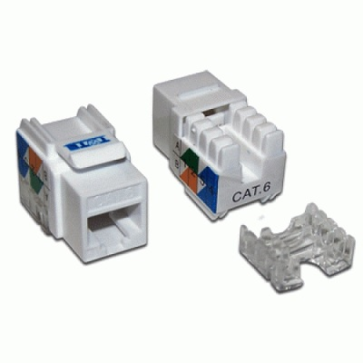 Модуль Lanmaster TWT-OK45UTP/6-WH информ. Keystone RJ45 кат.5E UTP бел.