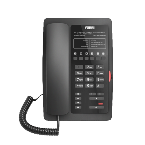 SIP-Телефон Fanvil H3, 2 SIP-акк., POE, БП в комп., 1x100 Mbps, Чёрный, 6 прог. клав.