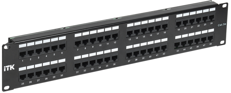PP48-2UC5EU-D05-1 Патч-панель ITK  19"  2U  48xRJ45  кат.5E UTP
