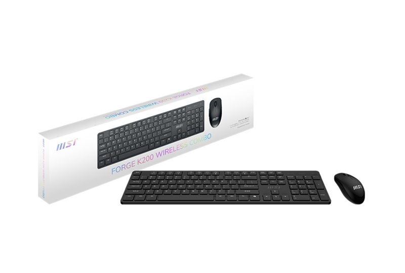 Клавиатура и мышь Keyboard and Mouse MSI FORGE K200 Combo, Wireless, Black (незначительное повреждение коробки)