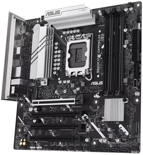 Материнская плата ASUS B860M MAX GAMING AX, LGA1851, B860, 4*DDR5, 4*SATA, 3*M.2, 4*USB 3.2, 4*USB 2.0, Type-C, 2*PCIx16, DP, mATX, 90MB1JZ0-M0EAY0