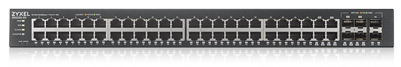 Коммутатор/ ZYXEL NebulaFlex Pro GS2220-50 Hybrid L2 Switch , 19 "rack, 44xGE, 4 combo ports (SFP / RJ-45), 2xSFP, standalone / cloud management