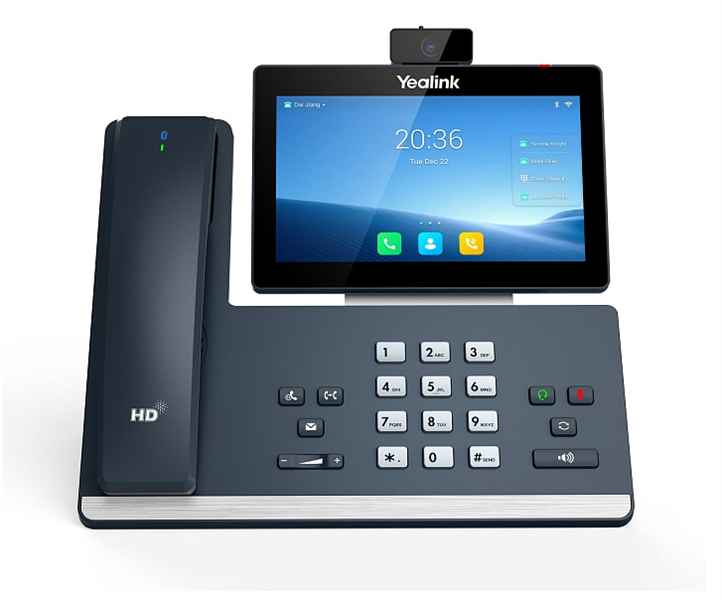 IP-телефон Yealink - SIP-T58W Pro with camera, 1xLAN 1 Гб/с, 1xWAN 1 Гб/с, SIP, web interface, LCD, Bluetooth, PoE, headphone in, console(optional), без БП, чёрный, SIP-T58W PRO WITH CAMERA