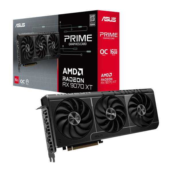 Видеокарта ASUS PRIME-RX9070XT-O16G//RX9070XT HDMI DP*3 16G D6; 90YV0L71-M0NA00
