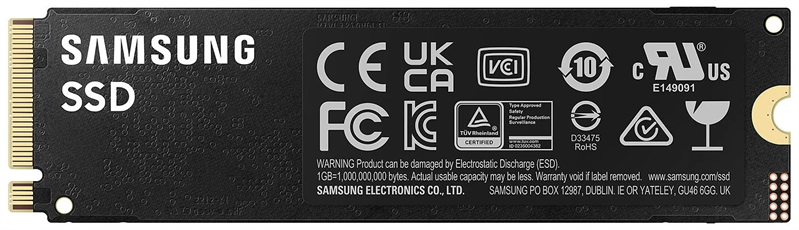 Твердотельный накопитель SSD M.2 (PCI-E NVMe 2.0 Gen 4.0 x4) 1Tb Samsung 990 PRO (R7450/W6900MB/s) 1year