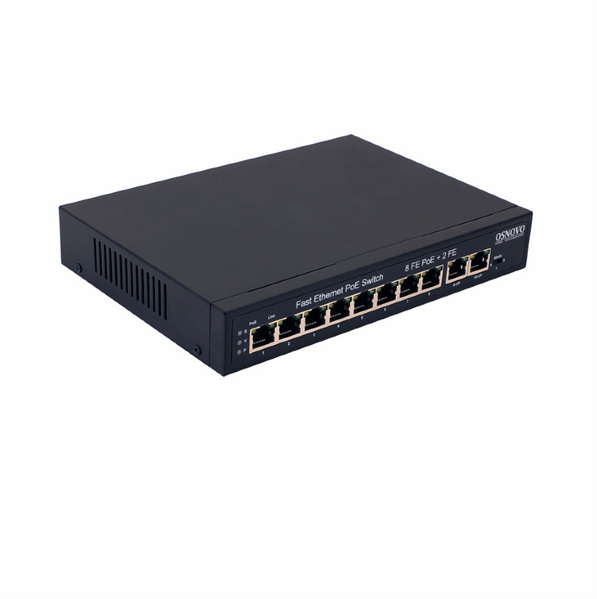 Коммутатор OSNOVO SW-21000(120W), неуправляемый, 10×FE, 8×PoE, 120Вт