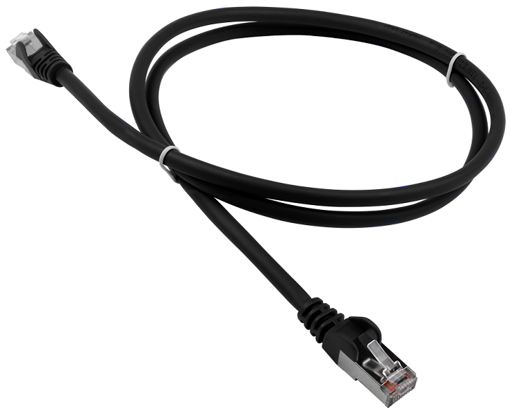Патч-корд Lanmaster LAN-PC45/S5E-1.0-BK FTP RJ-45 вил.-вилка RJ-45 кат.5E 1м черный LSZH