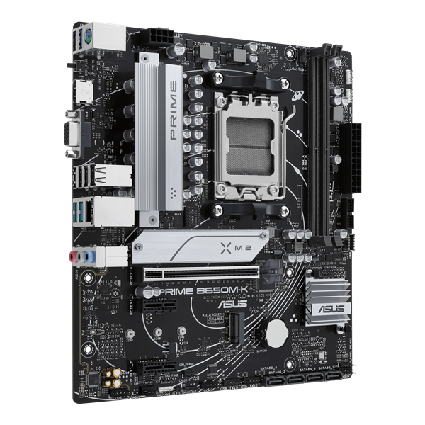 Материнская плата ASUS PRIME B650M-K, AM5, B650, 2*DDR5, 4*SATA, 2*M.2, 4*USB 3.2, 4*USB 2.0, 2*PCIx16, 2*PCIx1, VGA+HDMI, mATX; 90MB1F60-M0EAY0