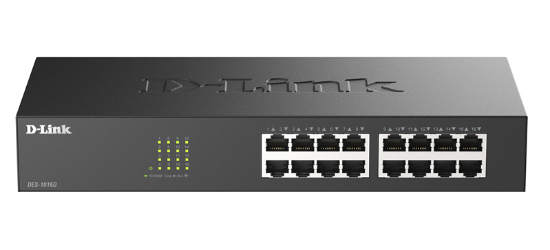 коммутатор D-Link Неуправляемый коммутатор, 16x100Base-TX, корпус металл