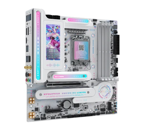 Материнская плата Maxsun MS-iCraft B860M CROSS PRO, LGA1851, Intel B860, 4xDDR5, 4xSATA, 3xM.2, 1xPCIe 5.0 x16, 1xPCIe 4.0 x4, 1xDP (v1.4), 1xHDMI (v2.0), 1x5Gb LAN, Wi-Fi 7, Bluetooth 5.4, 1xUSB-C 40Gbps, 8xUSB-A 10Gbps, 1xUSB-C 20Gbps, 5x3.5 мм, 7.1, mATX