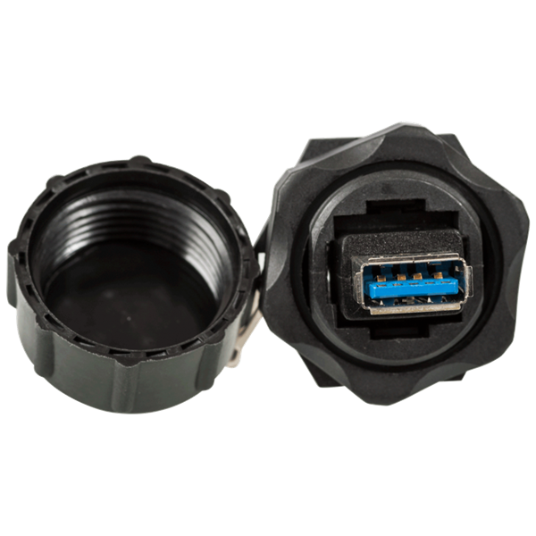  Индустриальный соединительный модуль USB 3.0, IP68, с крышкой