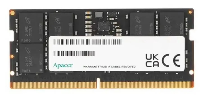 Оперативная память Apacer  DDR5  16GB  5600MHz SO-DIMM CL46 1.1V (Retail) 2048*8  3 years (AS16GHB56CVBBGH/FS.16G2C.PKH)