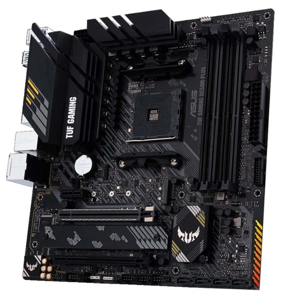 Материнская плата ASUS TUF GAMING B550M-PLUS,  Socket AM4, B550, 4*DDR4, HDMI+DP, CrossFireX, SATA3 + RAID, Audio, 2,5Gb LAN, USB 3.2*8, USB 2.0*6, COM*1 header (w/o cable) mATX ; 90MB14A0-M0EAY0