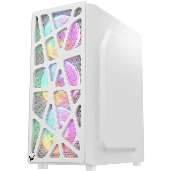 корпус Formula V Line MANA WHITE, ATX, TYPE-C*1, USB2.0*1, USB3.0*1, FRONT 3x120mm FRGB, REAR 1x120mm FRGB