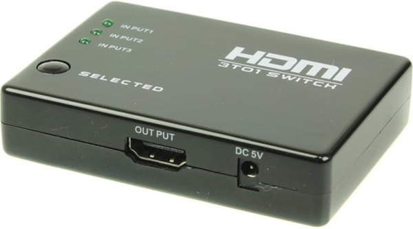 Коммутатор HDMI c ИК управлением OSNOVO SW-Hi3012 Коммутатор сигнала HDMI (3вх./1вых.) с поддержкой HDMI 1.4, HDCP 1.2. Разрешение до 4Kx2K(30Гц). Вх. - HDMI(A)x3/Роз.1,7х4мм(DC5V). Вых. - HDMI(A). В комплекте пульт управления. Разме
